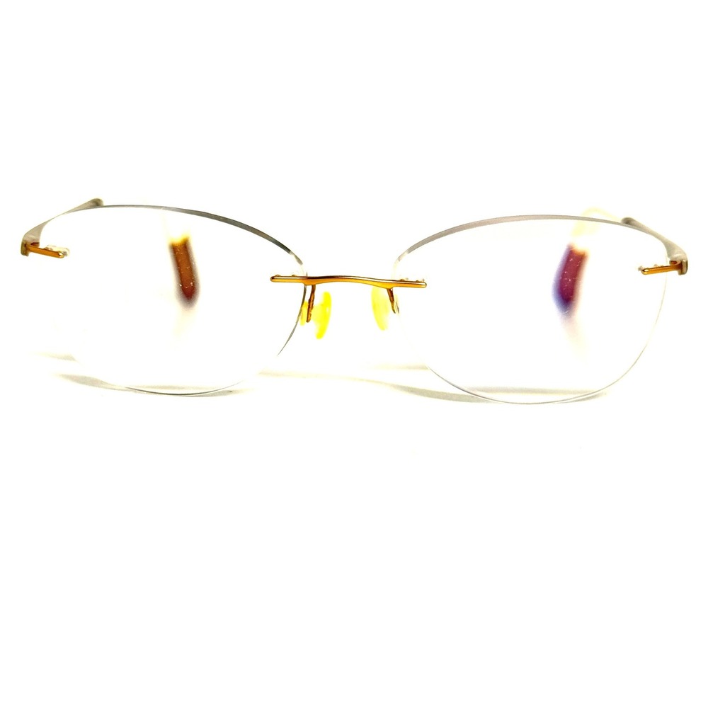 Silhouette Rimless Eyeglasses Frame Gold White 4520 20 6054 54-17 135 Austria